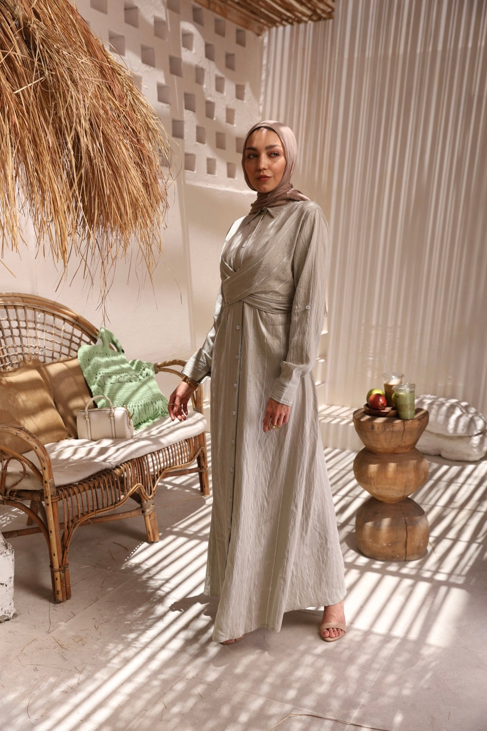 Olive Long Line Dress