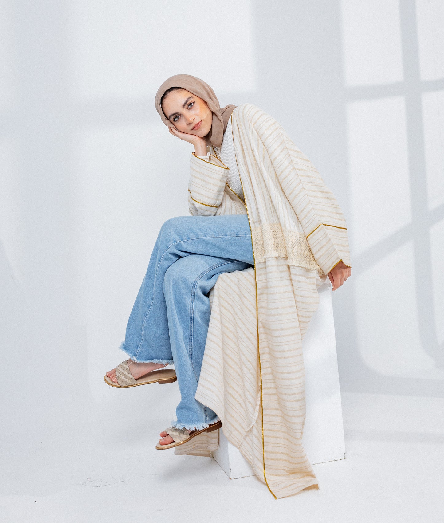 Linen Striped Kaftan