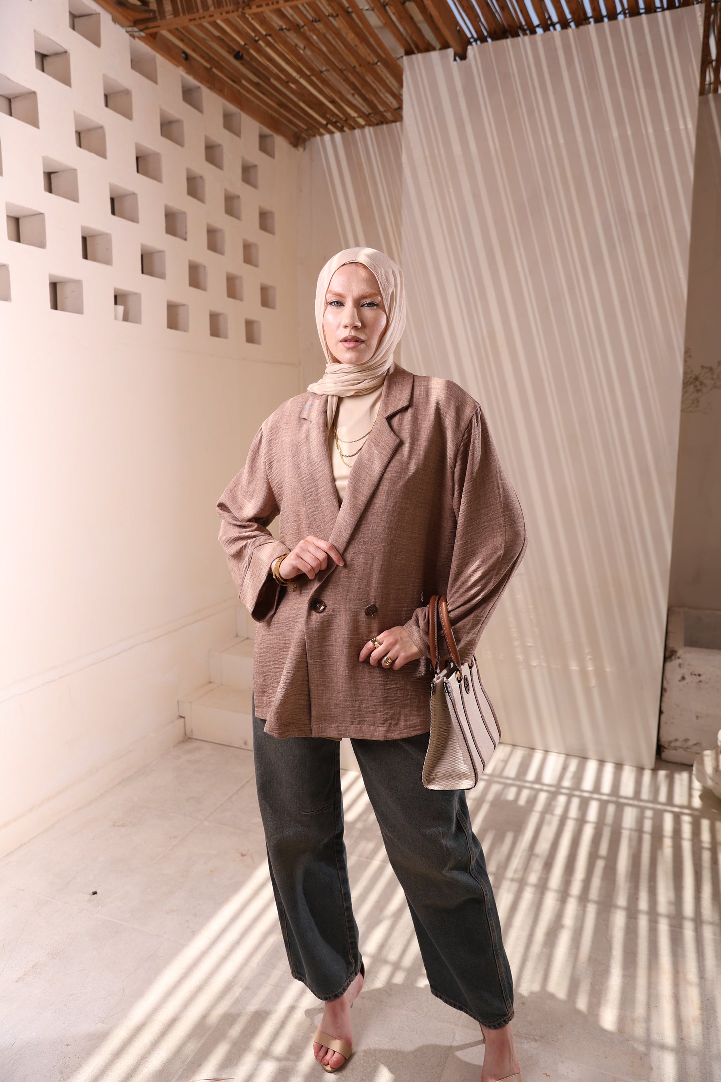 Cappuccino Linen Blazer