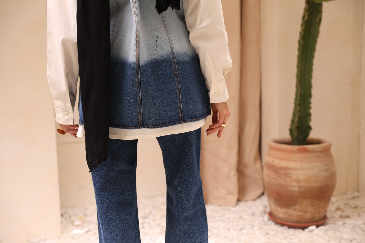 Slit Denim Vest