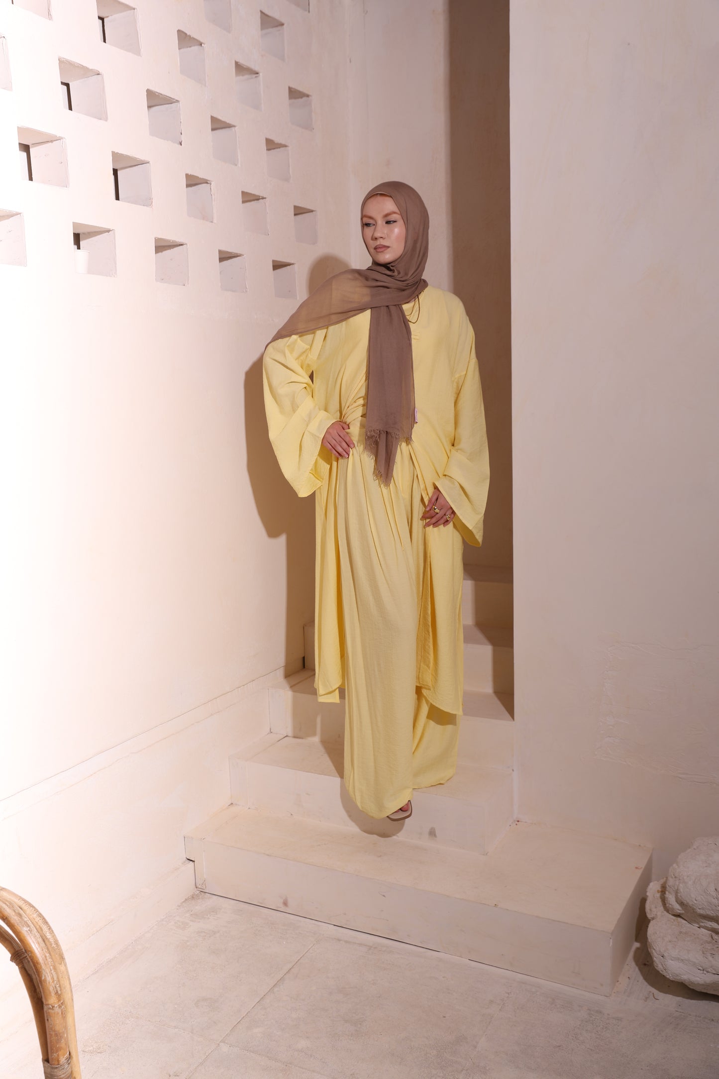 Yellow High Low Cardigan