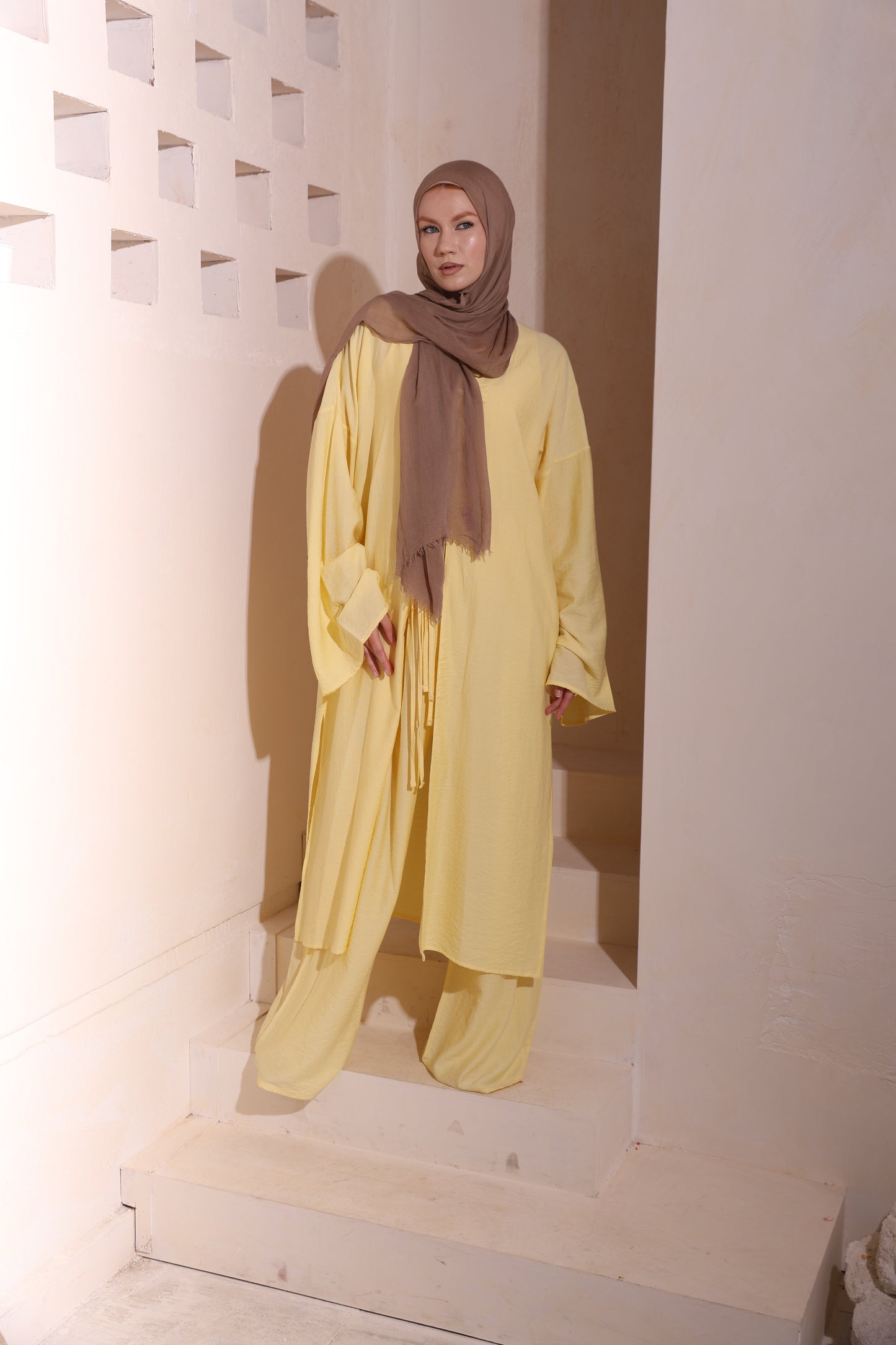 Yellow High Low Cardigan