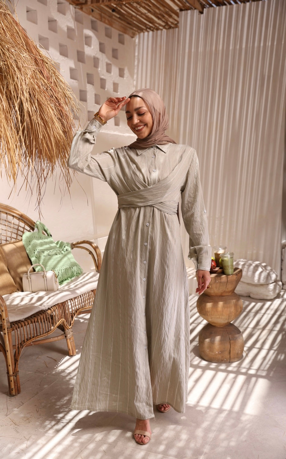 Olive Long Line Dress