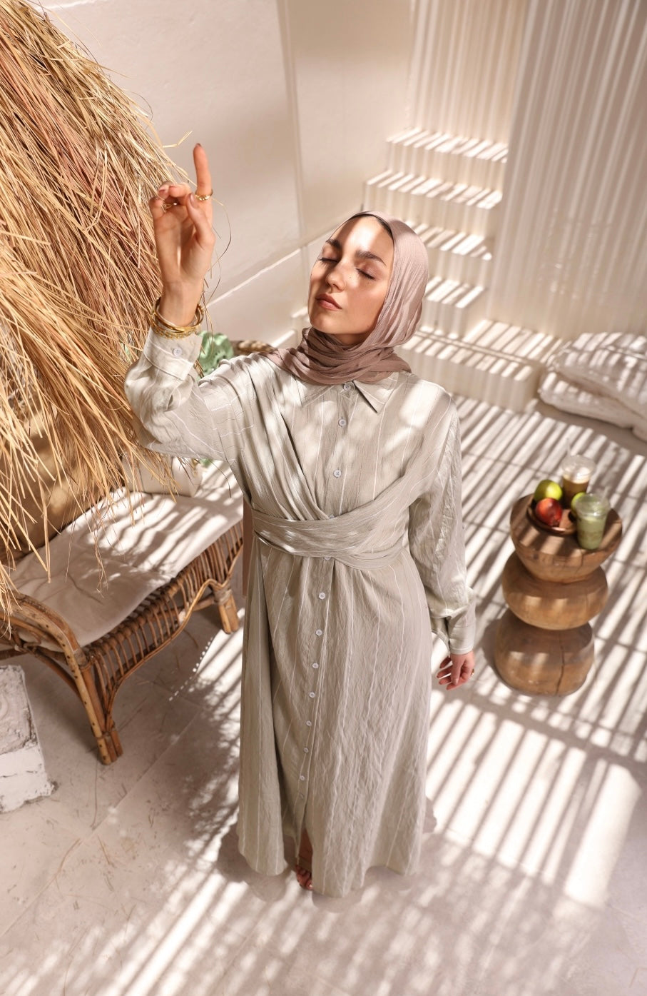 Olive Long Line Dress