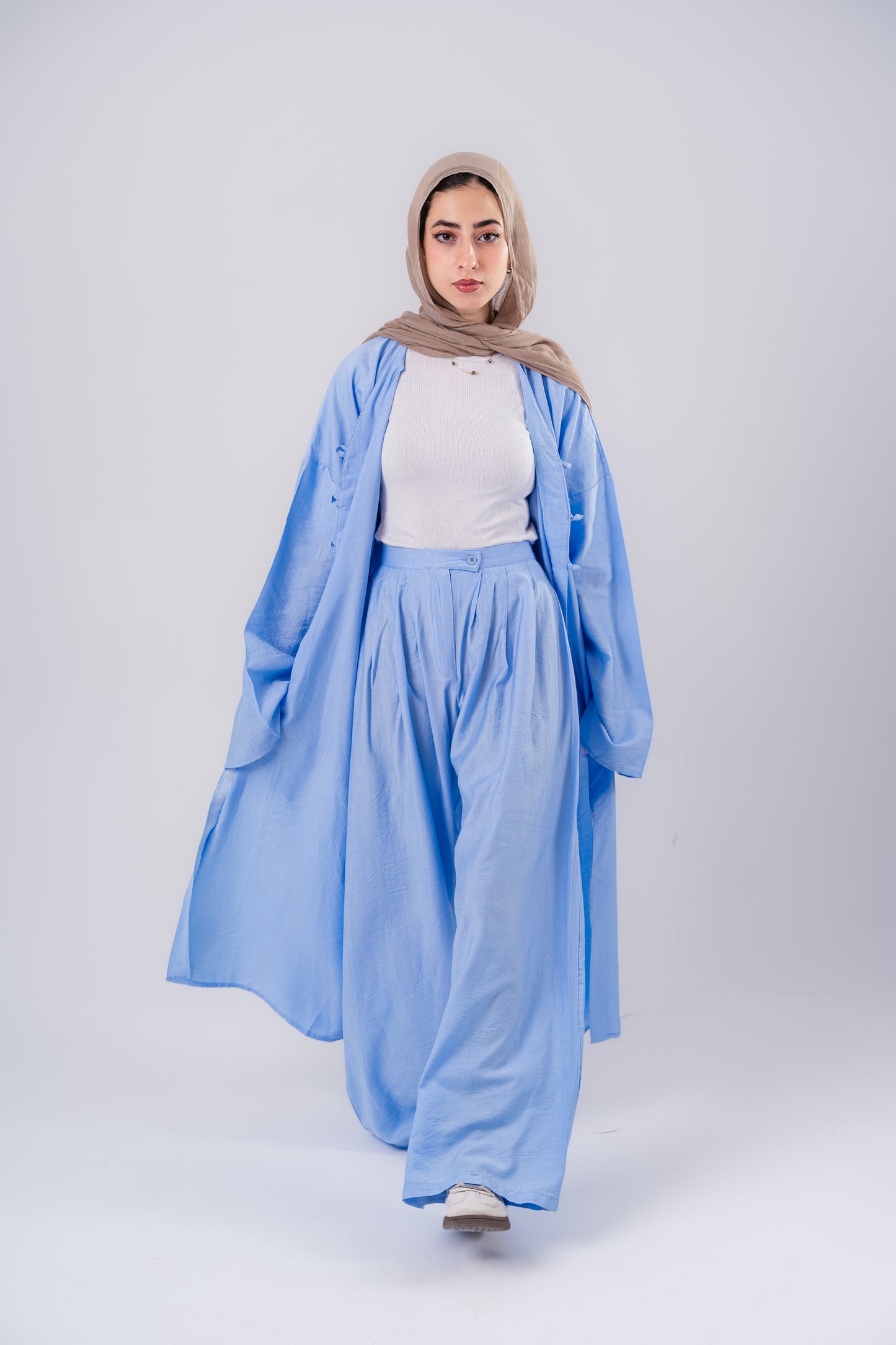 Blue High Low Pants
