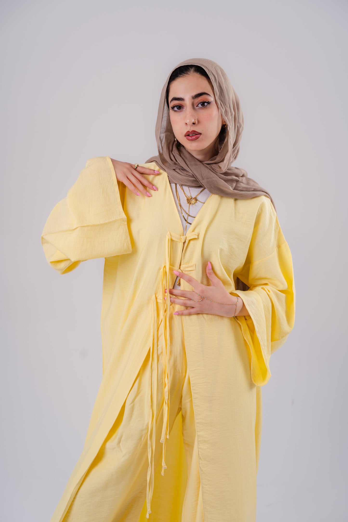 Yellow High Low Cardigan