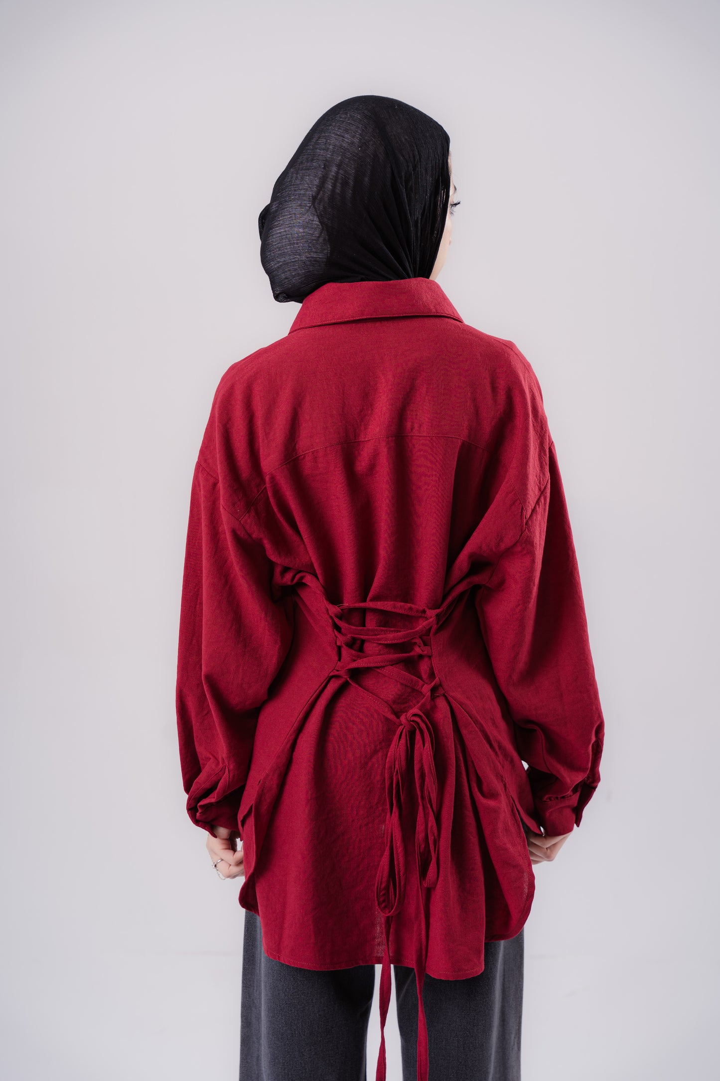 Burgundy Linen top