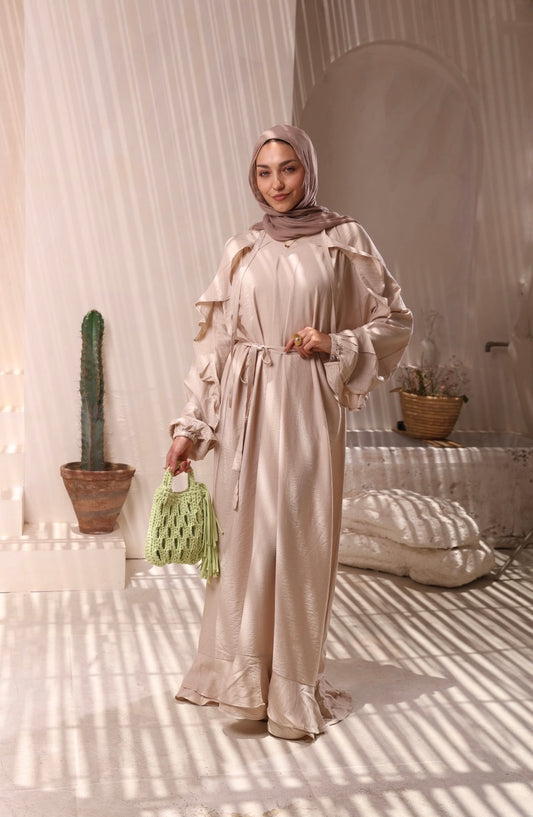 Beige Linen Drees