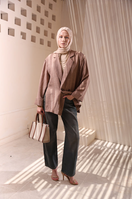 Cappuccino Linen Blazer