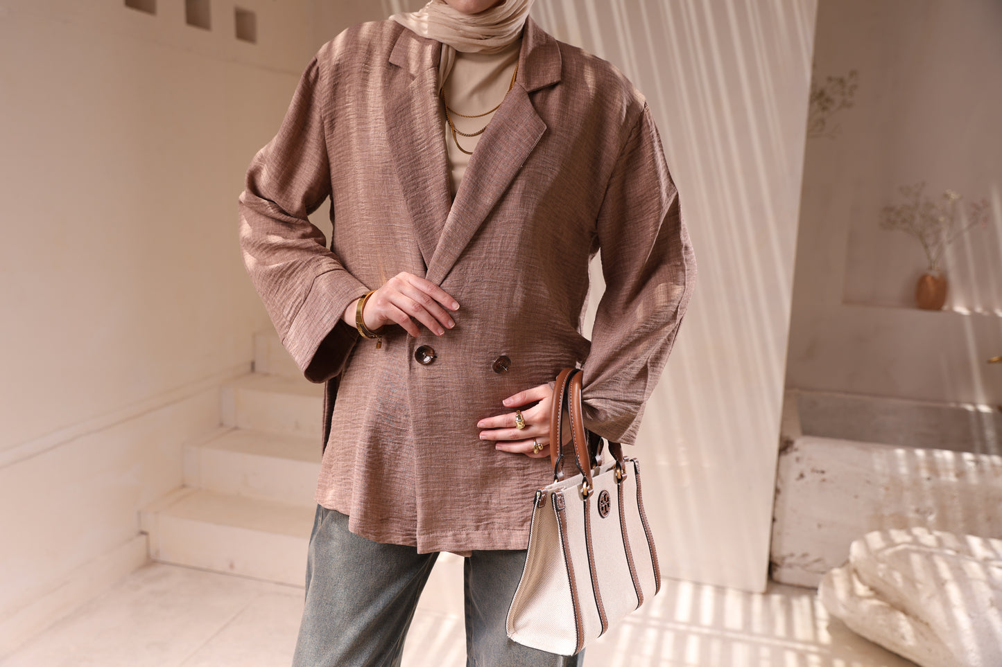 Cappuccino Linen Blazer