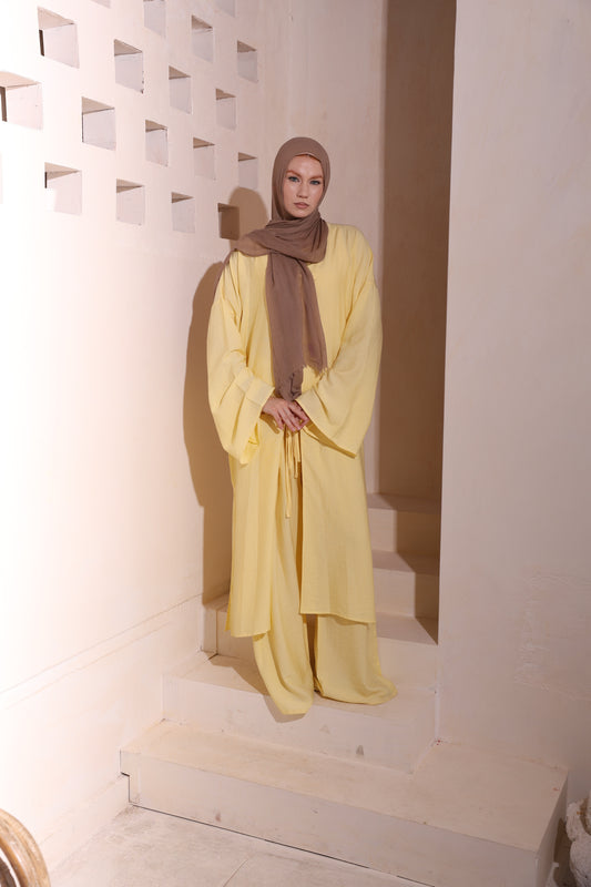 Yellow High Low Cardigan
