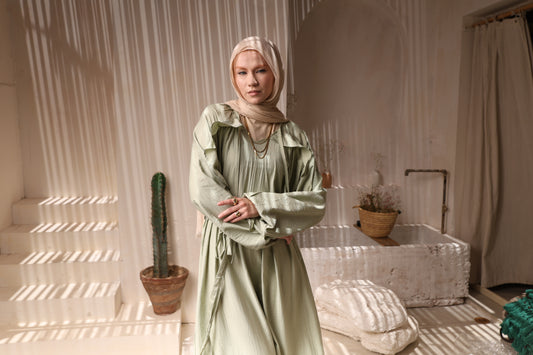 Mint Linen Drees