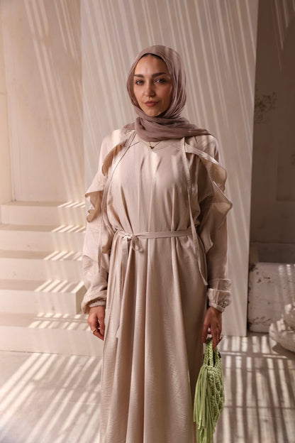 Beige Linen Drees