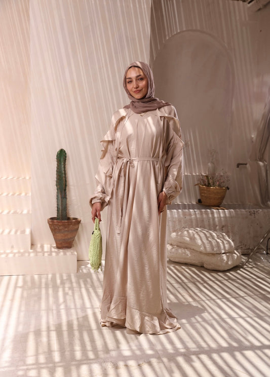Beige Linen Drees