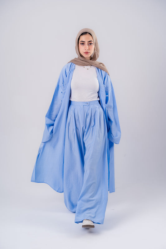 Blue High Low Pants