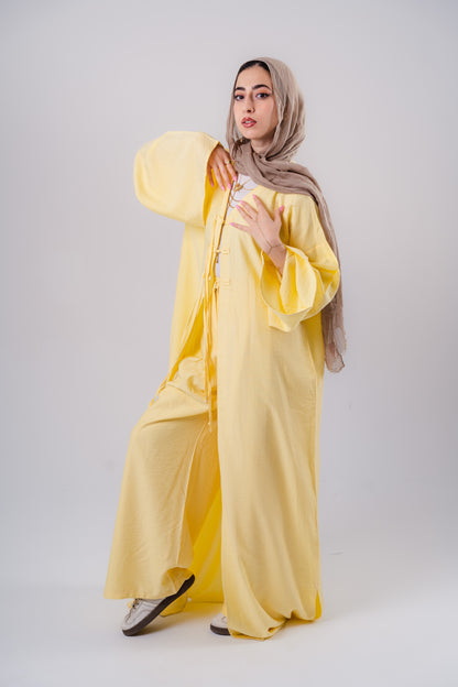 Yellow High Low Cardigan